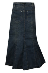 denim long skirt, women maxi skirt, ankle length skirt, Denim Maxi Skirt, Long Denim Skirts, Denim Skirts For Women, Maxi Denim Skirts, Jean Skirts, Blue Skirt