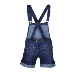 Women’s Blue Stretch Denim Short Dungarees | 8-22 | Clove Jeans