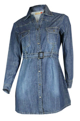 Women’s Denim Dress UK Long Sleeve Safari Shirt UK | Clove Jeans