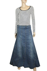 A-Line Maxi Skirt for Plus Size Women - Denim Skirt | Clove Jeans