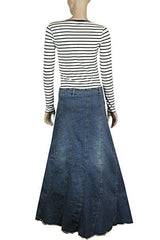 A-Line Maxi Skirt for Plus Size Women - Denim Skirt | Clove Jeans