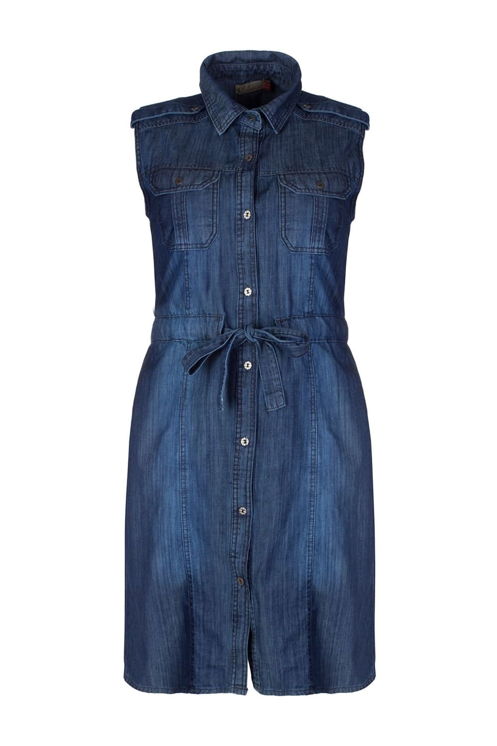 A-Line Shift Midi Dress Plus Size - Military Denim | Clove Jeans