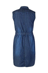 A-Line Shift Midi Dress Plus Size - Military Denim | Clove Jeans