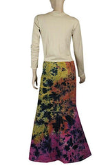 A Line Multi Colour Tie Dye Denim Ankle Long Maxi Jeans Skirt Plus Size 12 - 24