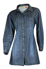Blue Cotton Denim A-Line Skater Dress for Women | Clove Jeans