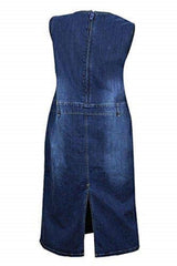 Blue Denim A-Line Midi Dress Plus Size 10-24 | Clove Jeans