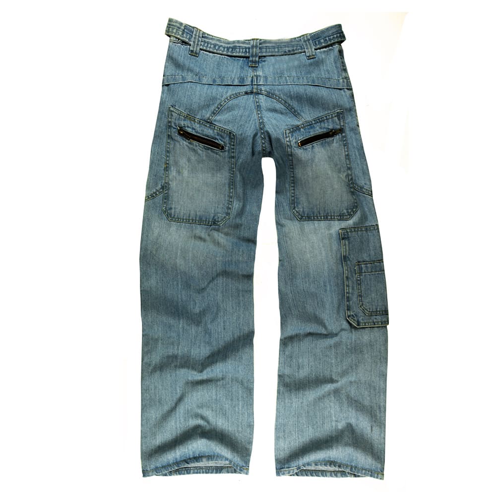 Blue Mid-Waisted Wide Leg Cargo Jeans for Women | Clove Jeans