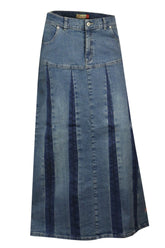 Long Blue Denim A-Line Maxi Skirt for Women | Clove Jeans