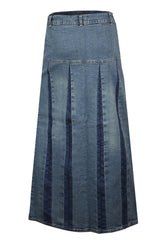 Long Blue Denim A-Line Maxi Skirt for Women | Clove Jeans