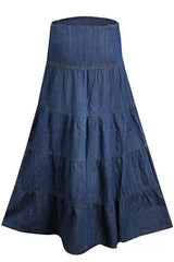 Long Blue Denim Maxi Skirts for Women 12-24 | Clove Jeans