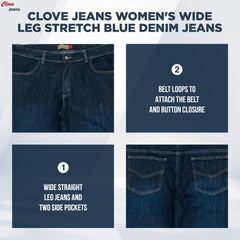 Mid Rise Wide Straight Leg Jeans - Plus Size Women | Clove Jeans