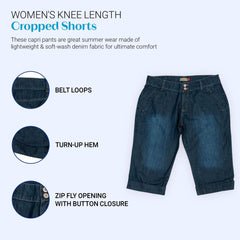 Plus Size Knee-Length Denim Capri Shorts (14–24) | Clove Jeans