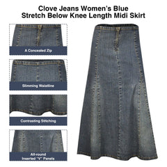 Shop A-Line Denim Midi Skirt UK | Knee Length 12-24 | Clove Jeans