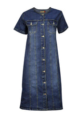 Women's A-Line Denim Midi Dress Plus Size UK 10-24 | Clove Jeans