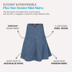 Women's A-Line Denim Skirt Below Knee 10-24 | Clove Jeans