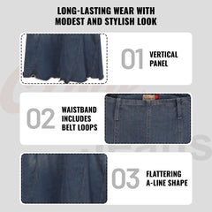 Women’s A-Line Maxi Skirts in Denim & Plus Size | Clove Jeans