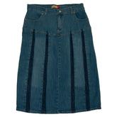 Women’s A-Line Pleated Denim Midi Skirt, Plus Size | Clove Jeans