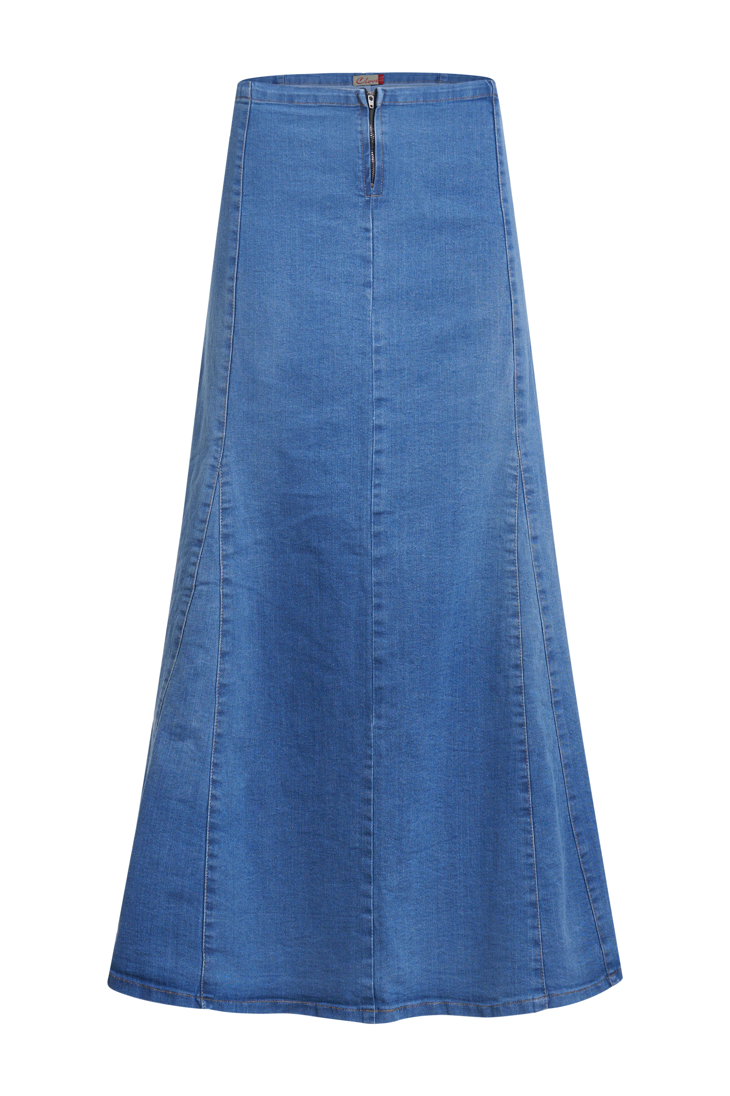 Women's A-Line Skirt Ice Blue Denim Long Maxi Skirts Plus | Clove Jeans