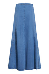 Women's A-Line Skirt Ice Blue Denim Long Maxi Skirts Plus | Clove Jeans