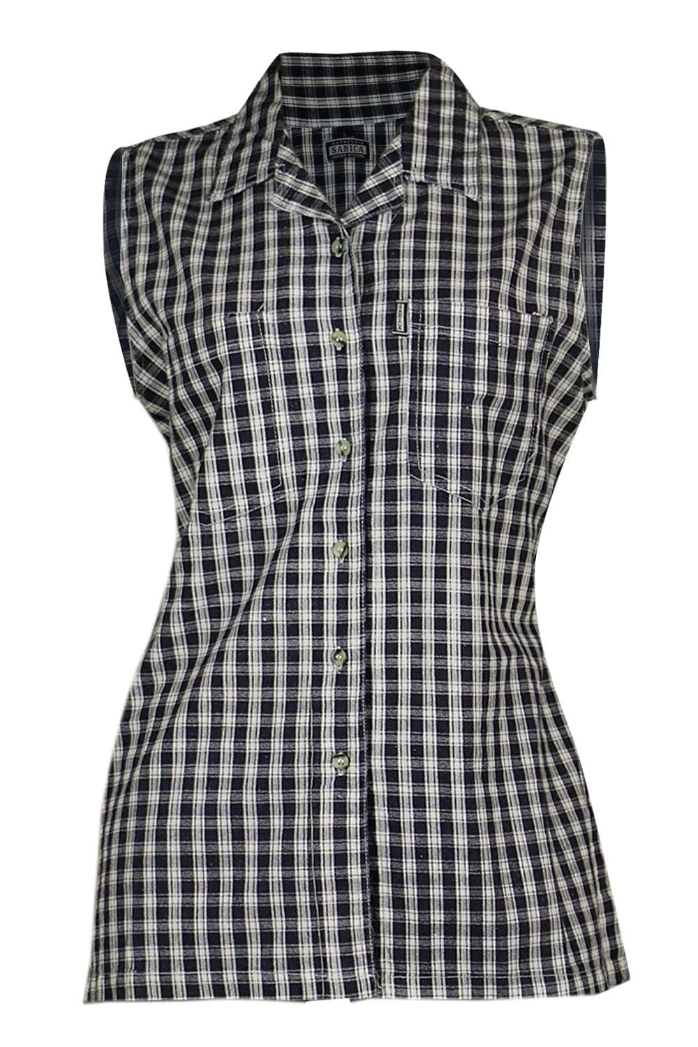 Women's Blue & White Cotton Check Striped Shirt | Clove Jeans