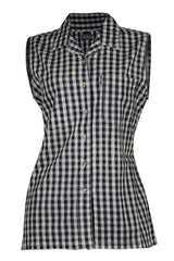 Women's Blue & White Cotton Check Striped Shirt | Clove Jeans