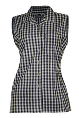 Women's Blue & White Cotton Check Striped Shirt | Clove Jeans