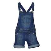 Women’s Blue Stretch Denim Short Dungarees | 8-22 | Clove Jeans