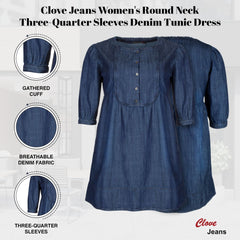 Women's Denim A-Line Midi Dress Below Knee - 10-26 | Clove Jeans