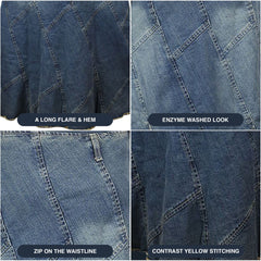 Women’s Long Denim Maxi Skirt Plus Sizes 14-24 | Clove Jeans