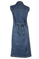Women's Plus Size A-Line Blue Denim Midi Dress, UK | Clove Jeans