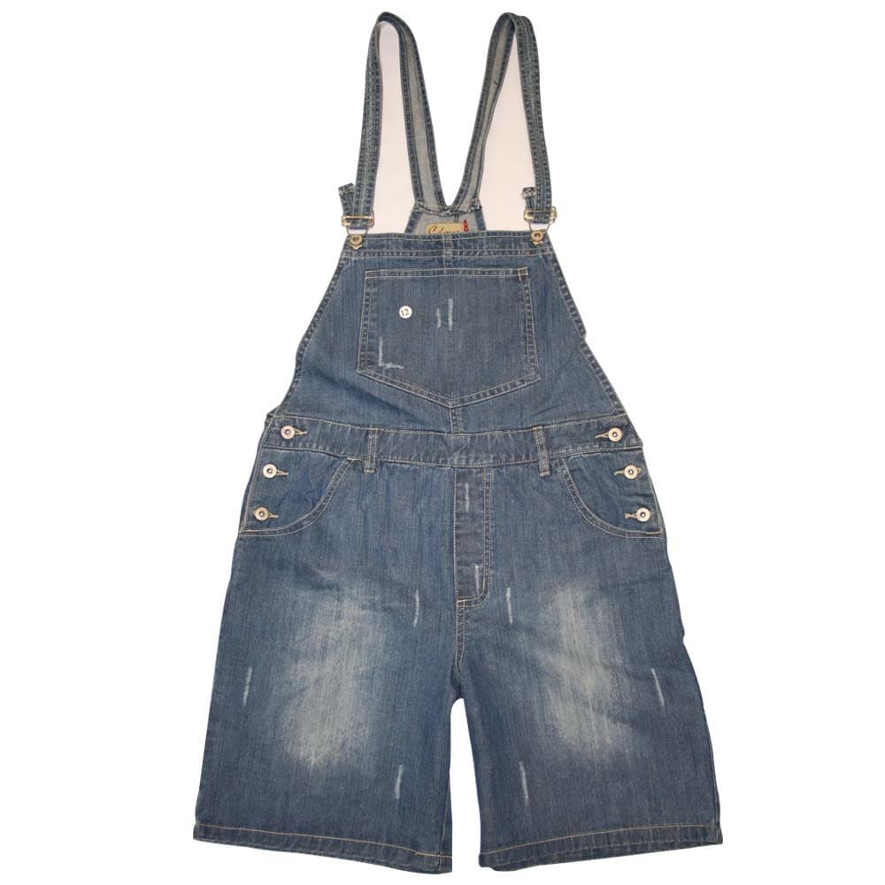 Women's Short Cotton Dungarees | Blue Baggy Denim | Clove Jeans