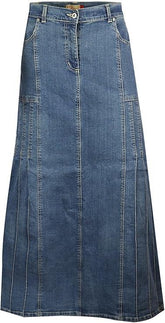 Women’s Stretch Denim A-Line Maxi Skirt, Plus Sizes | Clove Jeans