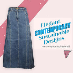 Women’s Stretch Denim A-Line Maxi Skirt, Plus Sizes | Clove Jeans