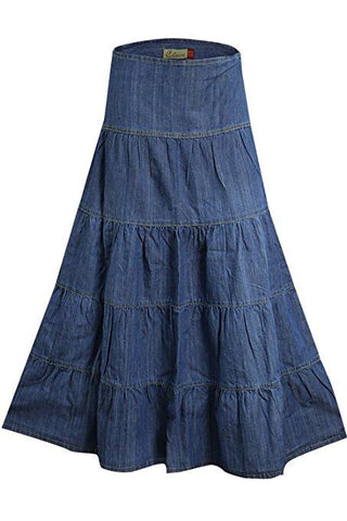 Five Tier Feminine Blue Skirt