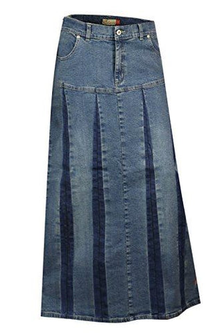 Clove Long Pleated Denim Full Skirt