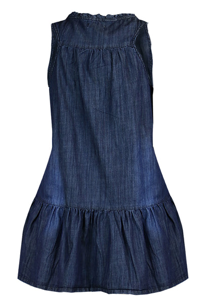 Blue Denim Sleeveless Tunic Dress