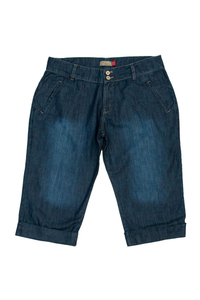 Plus Size Blue Denim Capri Women Jeans