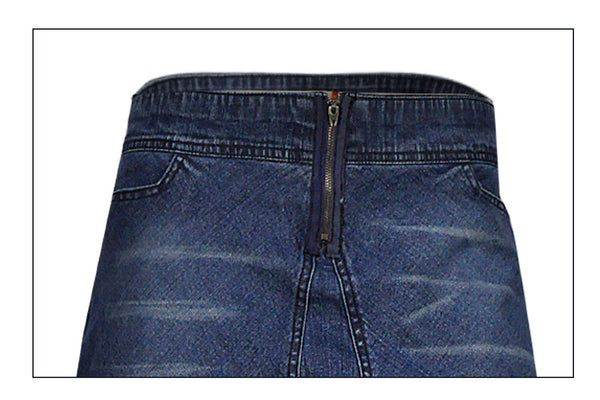 Clove Zip Panel Blue Denim Knee Length skirt