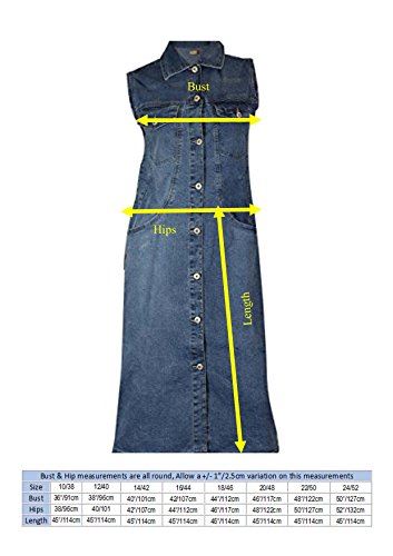 Blue Stretch Denim Sleeveless Long Casual Dress Plus Size 12 14 16 18 20 22 24