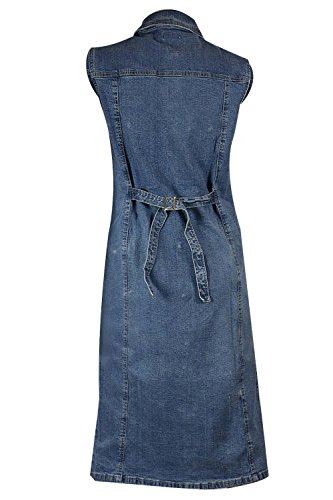 Blue Stretch Denim Sleeveless Long Casual Dress Plus Size 12 14 16 18 20 22 24