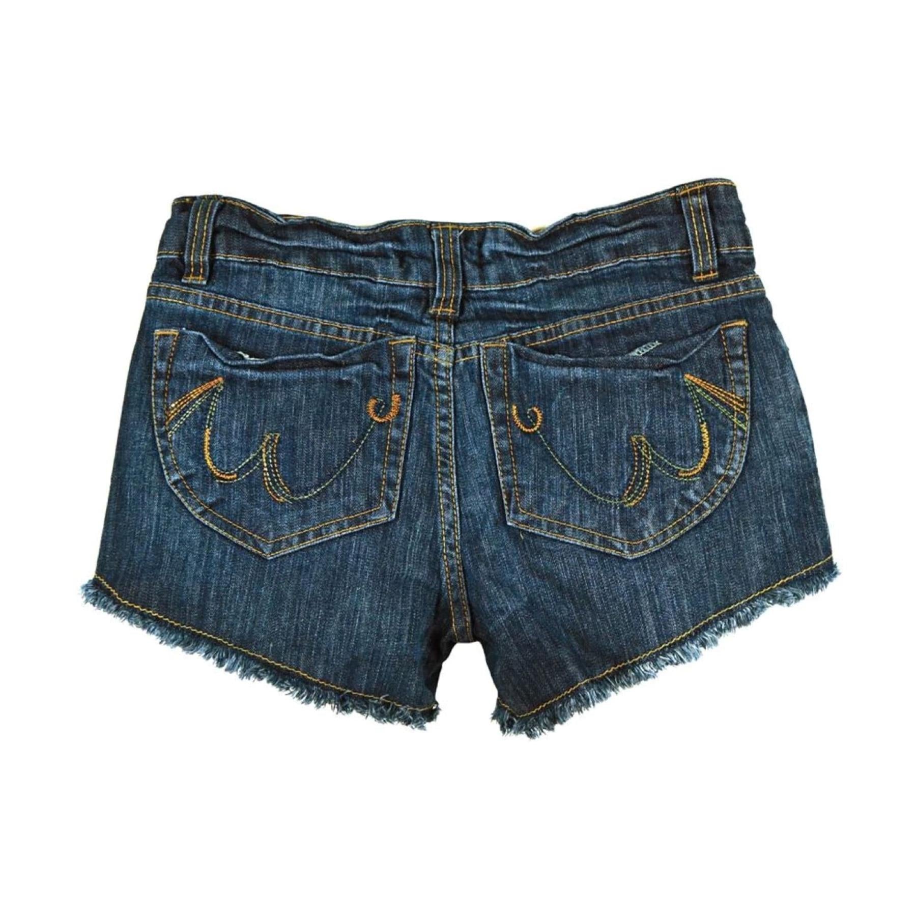 Clove Jeans Frayed Hem Hot Blue Denim Shorts for Women Plus Size 6-14 14