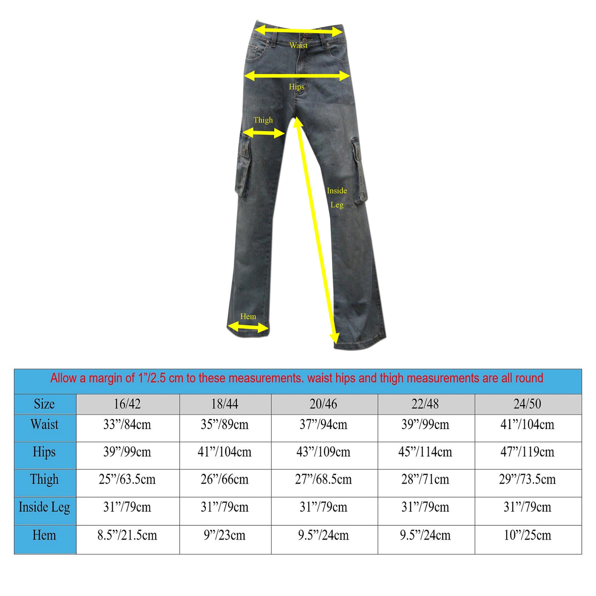 Clove Jeans Stretch Denim Wide Leg Jeans Women Cargo Jeans Plus Size 16-24 16