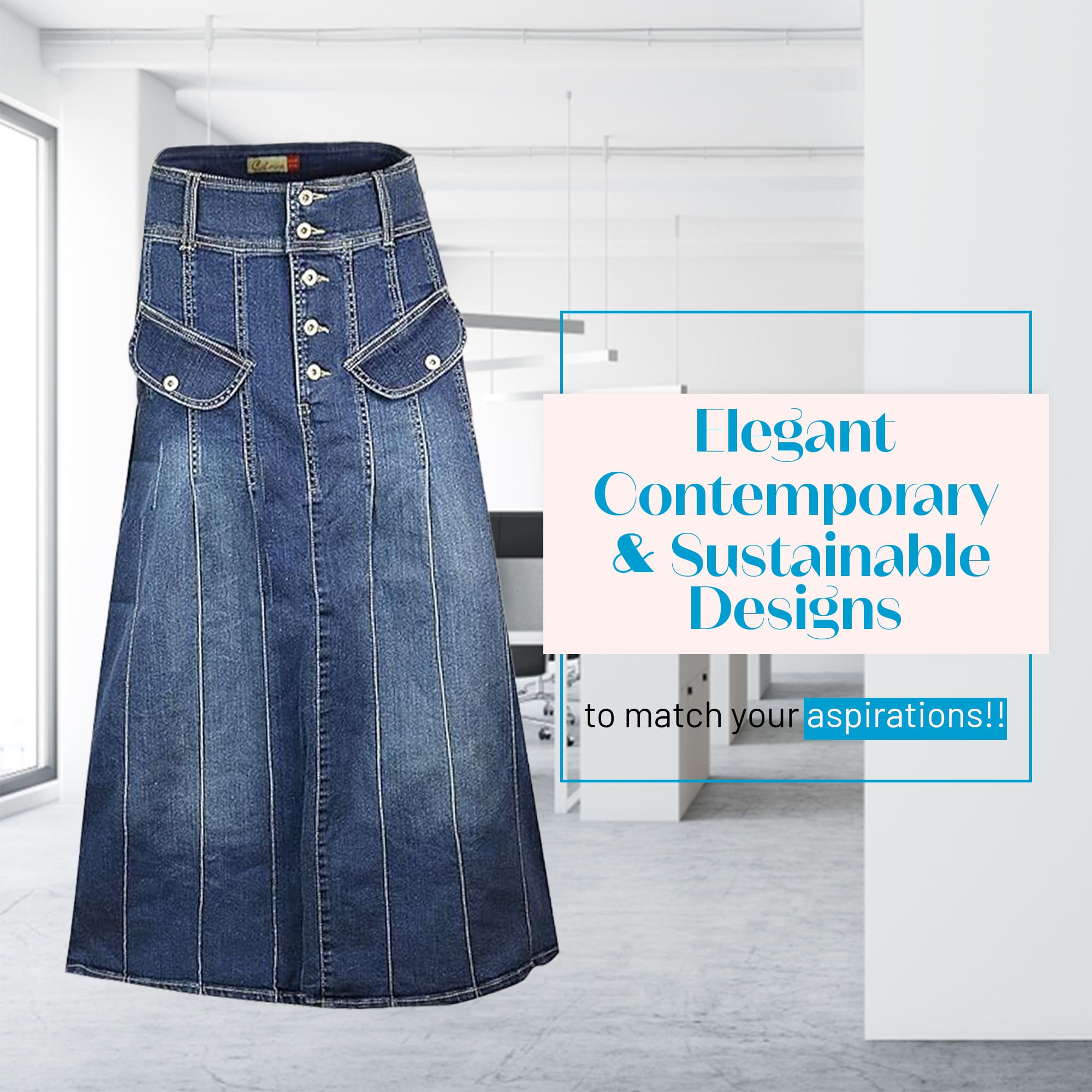 Long Denim & Maxi Jean Skirts for Women 12-24 | Clove Jeans