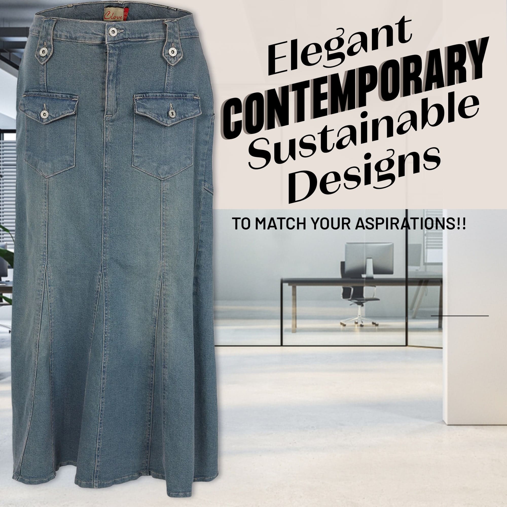 A-Line & Plus Size Denim Skirts for Women | Clove Jeans