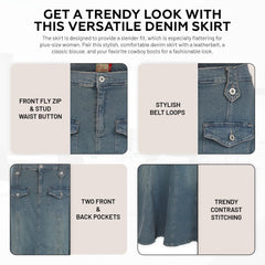 A-Line & Plus Size Denim Skirts for Women | Clove Jeans