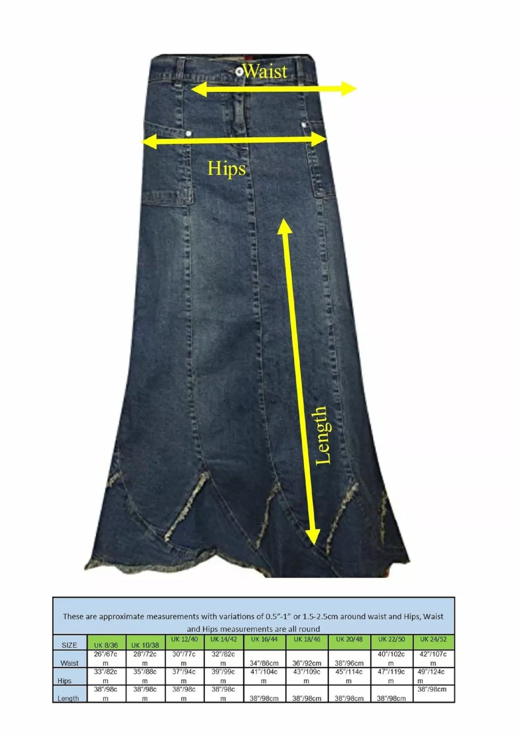 A-Line Blue Denim Maxi Skirt with Frayed Hem | Clove Jeans