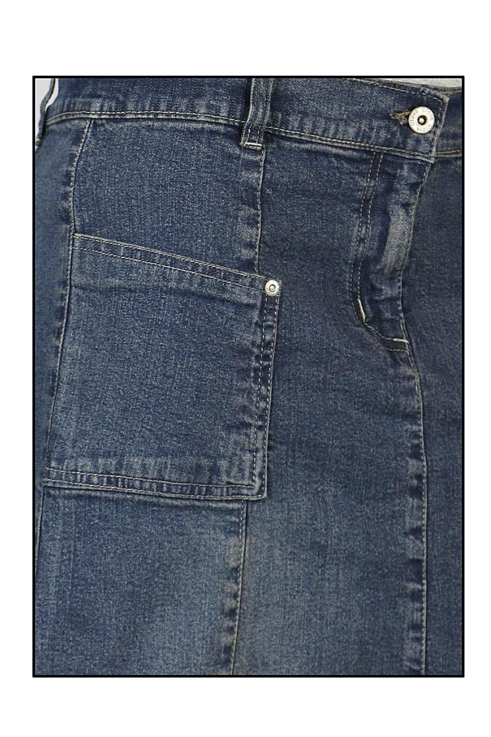 A-Line Blue Denim Maxi Skirt with Frayed Hem | Clove Jeans