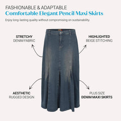 A-Line Denim Skirt for Women - Long & Plus Size | Clove Jeans