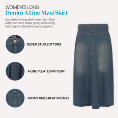A-Line Denim Skirt for Women - Long & Plus Size | Clove Jeans