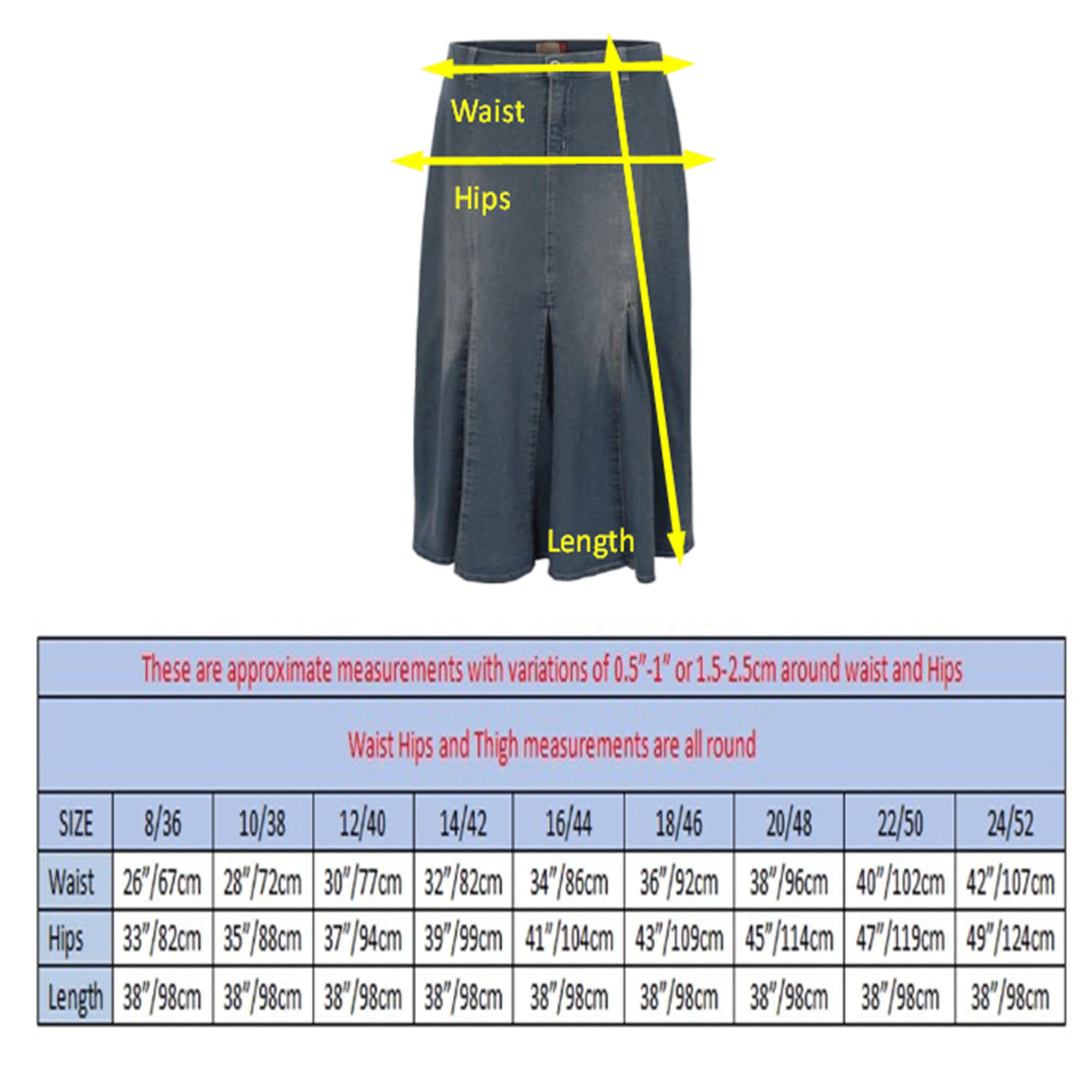 A-Line Denim Skirt for Women - Long & Plus Size | Clove Jeans